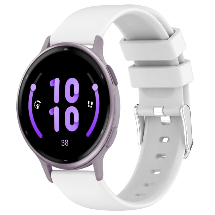 Compatible with Garmin Vivoactive 5 20mm Smooth Solid Color Silicone Watch Band(White) - free shipping - PMC TechLife - Order now!