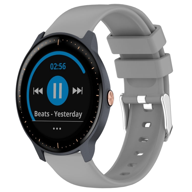 Compatible with Garmin Vivoactive3 Music 20mm Smooth Solid Color Silicone Watch Band(Grey) - Watch Bands by PMC TechLife | Online Shopping South Africa | PMC TechLife | Buy Now Pay Later Mobicred