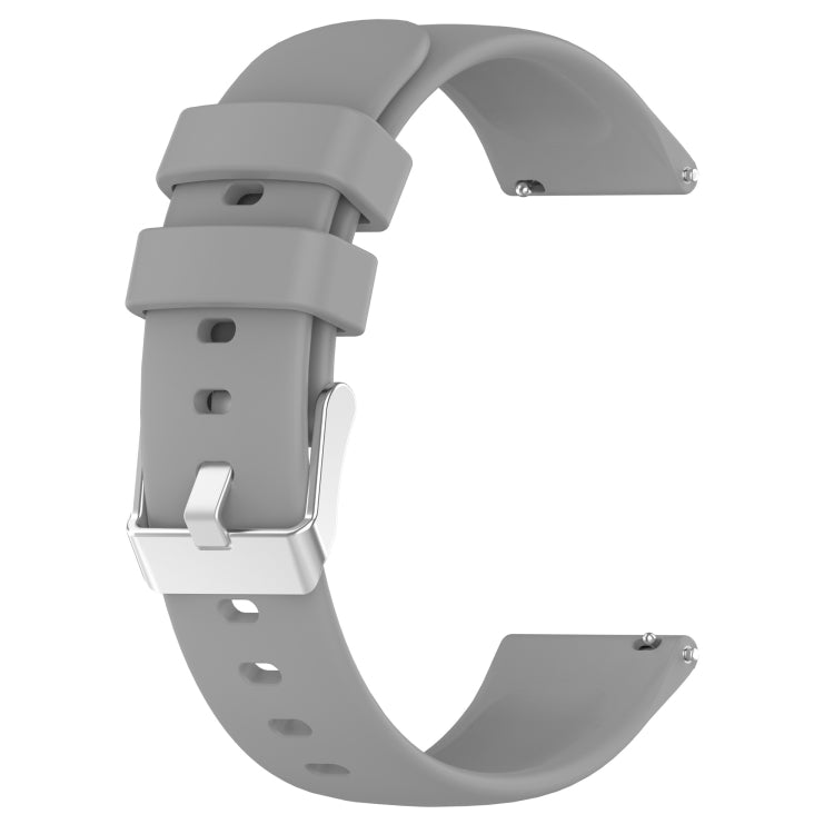 Compatible with Garmin Vivoactive3 Music 20mm Smooth Solid Color Silicone Watch Band(Grey) - Watch Bands by PMC TechLife | Online Shopping South Africa | PMC TechLife | Buy Now Pay Later Mobicred