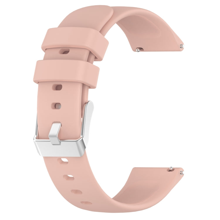 For Samsung Galaxy Watch 5  44mm 20mm Smooth Solid Color Silicone Watch Band(Pink) - Watch Bands by PMC TechLife | Online Shopping South Africa | PMC TechLife | Buy Now Pay Later Mobicred