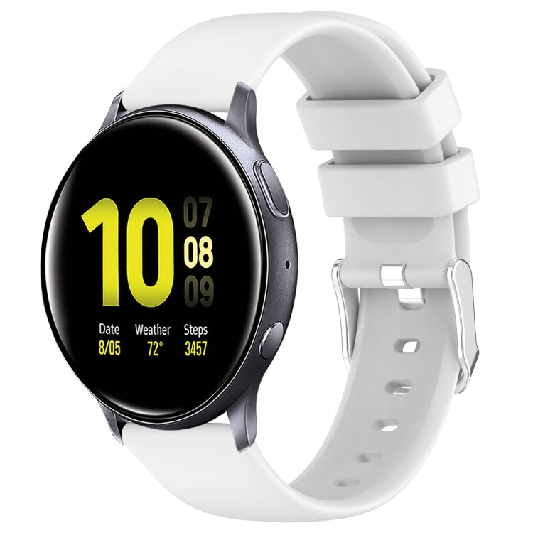 For Samsung Galaxy Watch Active 2 40mm 20mm Smooth Solid Color Silicone Watch Band(White) - free shipping - PMC TechLife - Order now!