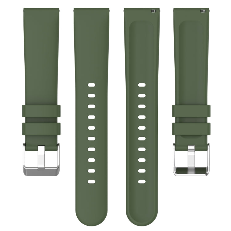 For Samsung Galaxy Watch 5  44mm 20mm Smooth Solid Color Silicone Watch Band(Army Green) - free shipping - PMC TechLife - Order now!