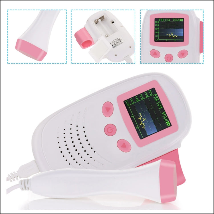 RZ-100S9 LED Fetal Doppler Ultrasound Sound Baby Heartbeat Detector Monitor Digital Prenatal Pocket Fetal Doppler Stethoscope - Heart Rate Monitoring by PMC Jewellery | Online Shopping South Africa | PMC Jewellery