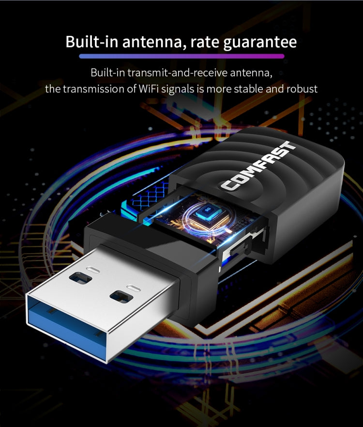 COMFAST CF-812AC 1300 Mbps Dual Band Mini USB WiFi Adapter - USB Network Adapter by COMFAST | Online Shopping South Africa | PMC Jewellery