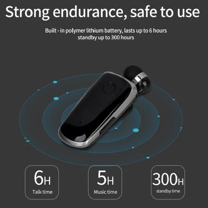K39 Wireless Bluetooth Headset CSR DSP chip In-Ear Vibrating Alert Wear Clip Hands Free Earphone (Blue) - Bluetooth Earphone by PMC Jewellery | Online Shopping South Africa | PMC Jewellery