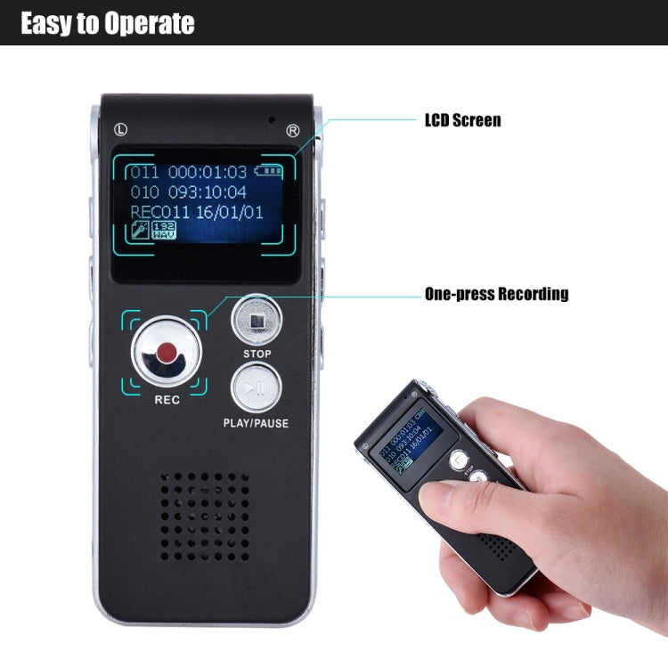 SK-012 8GB Voice Recorder USB Professional Dictaphone  Digital Audio With WAV MP3 Player VAR   Function Record(Grey) -  by PMC TechLife | Online Shopping South Africa | PMC TechLife
