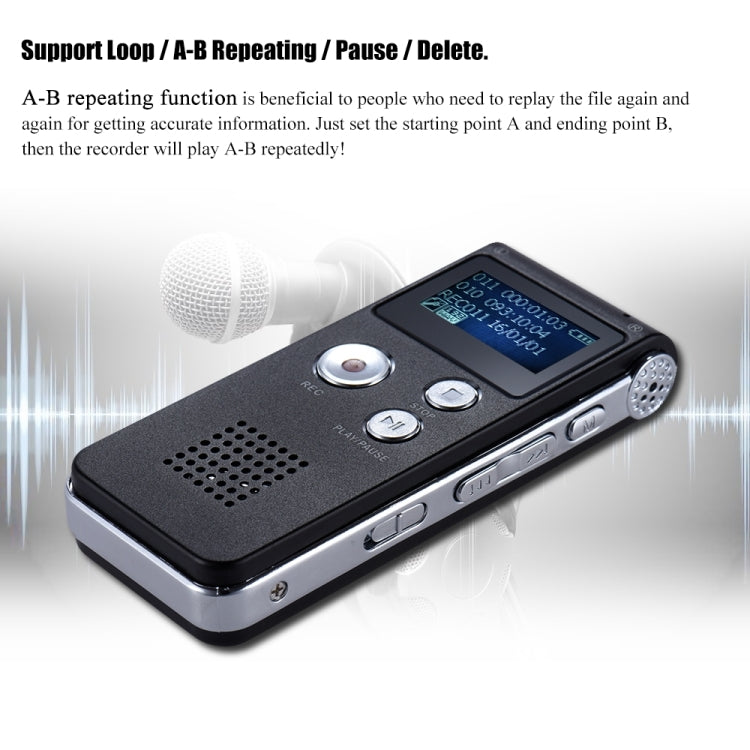 SK-012 8GB Voice Recorder USB Professional Dictaphone  Digital Audio With WAV MP3 Player VAR   Function Record(Grey) -  by PMC TechLife | Online Shopping South Africa | PMC TechLife