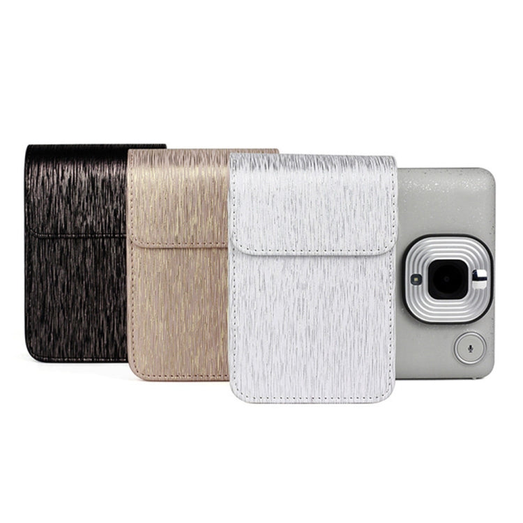 Richwell Brushed Camera Case PU Leather Case for Fujifilm Instax Mini Liplay Instant Camera(Gold) - Leather Bag by Richwell | Online Shopping South Africa | PMC TechLife | Buy Now Pay Later Mobicred