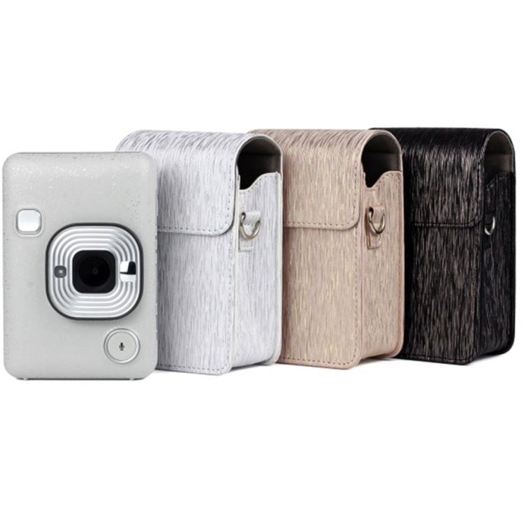 Richwell Brushed Camera Case PU Leather Case for Fujifilm Instax Mini Liplay Instant Camera(Gold) - Leather Bag by Richwell | Online Shopping South Africa | PMC TechLife | Buy Now Pay Later Mobicred