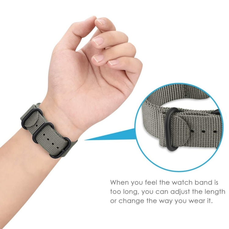 For Samsung Galaxy Watch Active 2 22mm / Gear S3 Nylon Three-ring Watch Band(Gray) - Watch Bands by PMC TechLife | Online Shopping South Africa | PMC TechLife | Buy Now Pay Later Mobicred