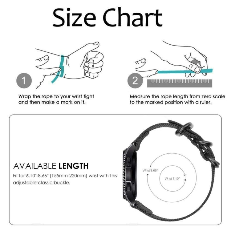 For Samsung Galaxy Watch Active 2 18mm / Gear S3 Nylon Three-ring Watch Band(Gray) - Watch Bands by PMC TechLife | Online Shopping South Africa | PMC TechLife | Buy Now Pay Later Mobicred