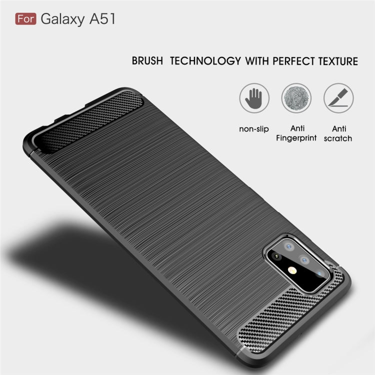 For Galaxy A51 Brushed Texture Carbon Fiber TPU Case(Black) - free shipping - PMC TechLife - Order now!