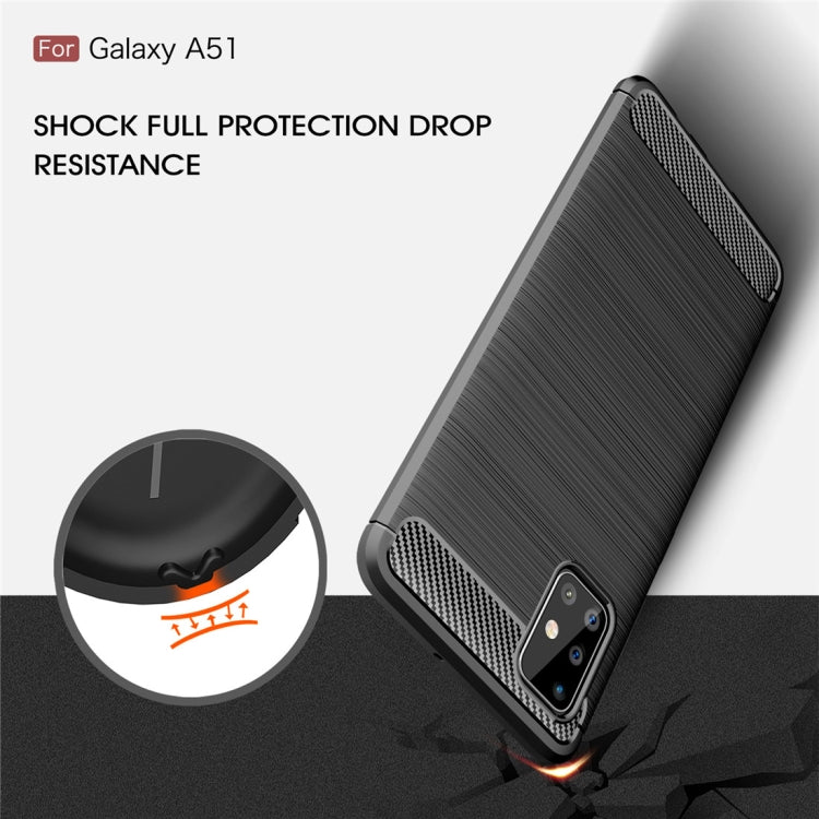 For Galaxy A51 Brushed Texture Carbon Fiber TPU Case(Black) - free shipping - PMC TechLife - Order now!