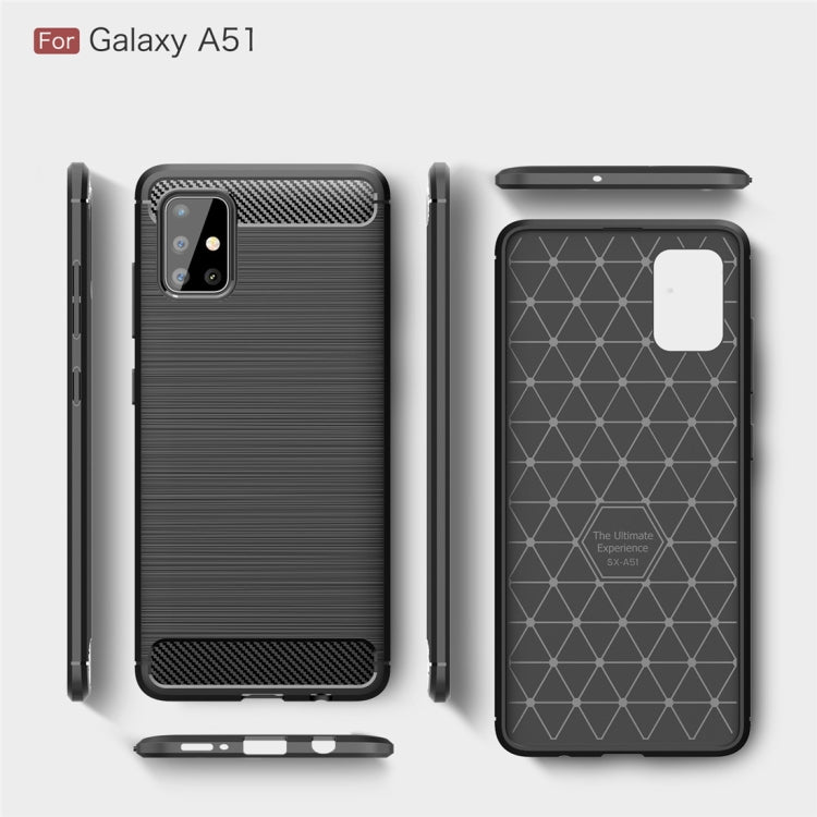 For Galaxy A51 Brushed Texture Carbon Fiber TPU Case(Black) - free shipping - PMC TechLife - Order now!