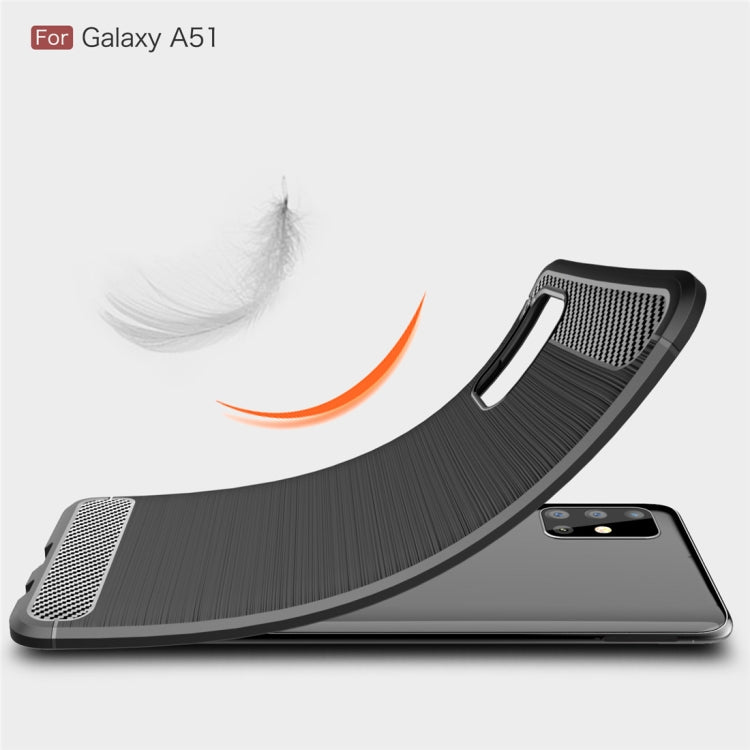 For Galaxy A51 Brushed Texture Carbon Fiber TPU Case(Black) - free shipping - PMC TechLife - Order now!