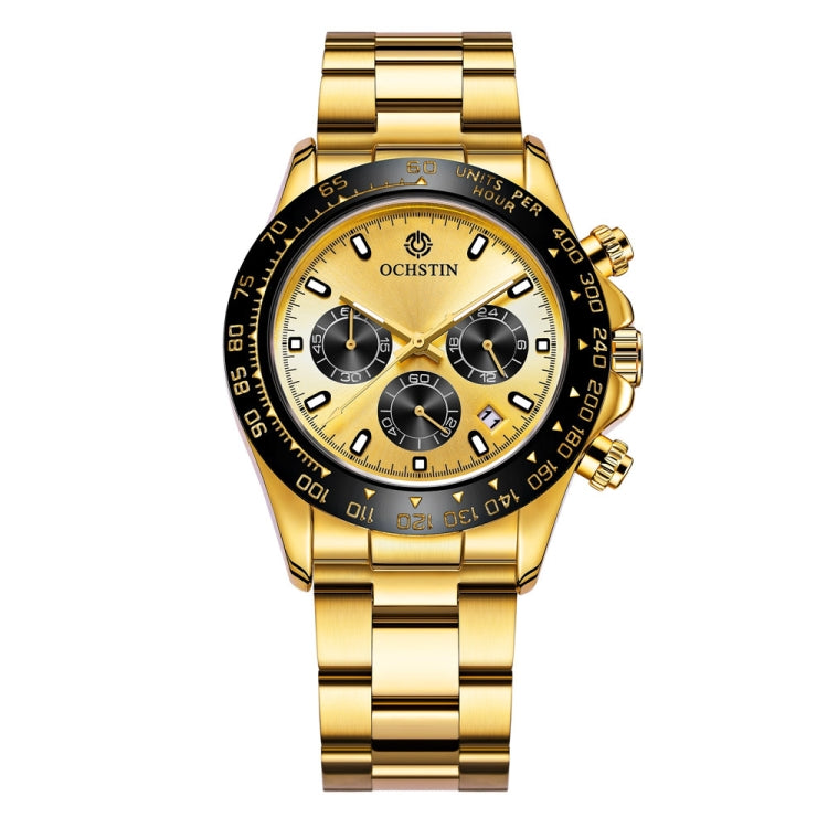 OCHSTIN Augusten 6103B Multi Function Quartz Watch Sports luminous Waterproof Watch Calendar Steel Band Men  Watch(Gold) - Sport Watches by OCHSTIN | Online Shopping South Africa | PMC Jewellery | Buy Now Pay Later Mobicred