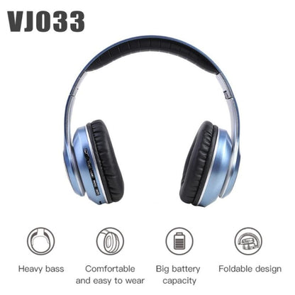 VJ033 Multi-function Upgrade Bluetooth 5.0 Headset Stereo Wireless LED Microphone FM Radio Headset(Black) - Headset & Headphone by PMC Jewellery | Online Shopping South Africa | PMC Jewellery
