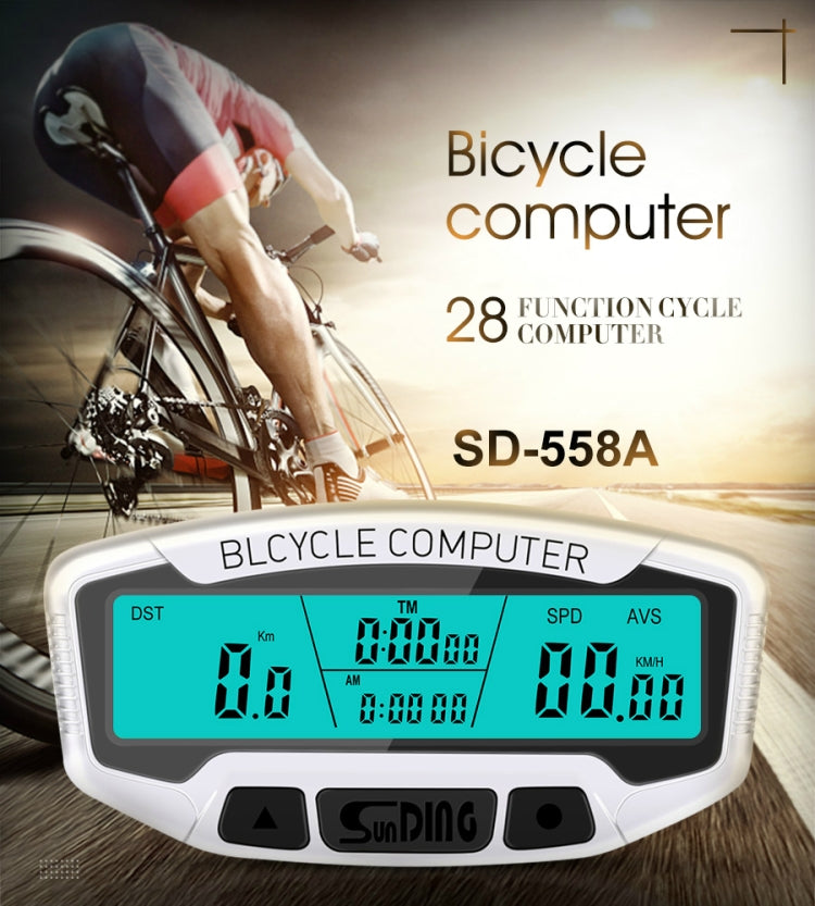 SUNDING SD-558A Bicycle Computer Wired Stopwatch Bicycle Speedometer Digital Odometer Rainproof LCD Backlight Stopwatch - free shipping - PMC TechLife - Order now!