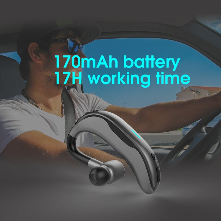 Car Handfree Wireless Ear-hook Bluetooth Earphone with Microphone(Black Green) - Bluetooth Earphone by PMC TechLife | Online Shopping South Africa | PMC TechLife