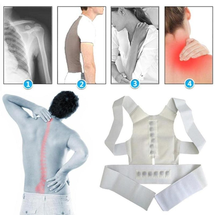 Magnetic Therapy Posture Corrector Brace Shoulder Back Support Belt for Men Women Adult Braces Supports Upper Correction Corset, Size:L(White) - Corrector by posture sport | Online Shopping South Africa | PMC Jewellery