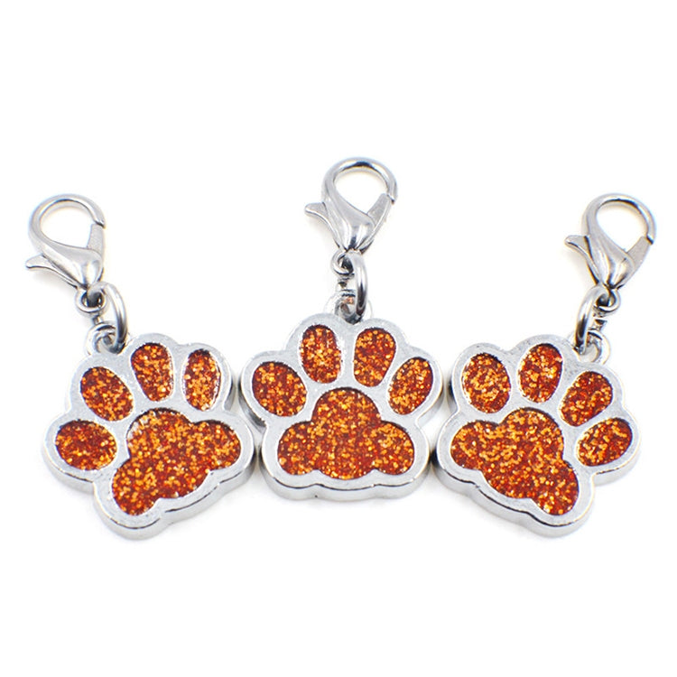 10 PCS Enamel Cat Dog  Bear Paw Prints Key Chain Jewelry Making(Orange) - Pendants by PMC TechLife | Online Shopping South Africa | PMC TechLife | Buy Now Pay Later Mobicred