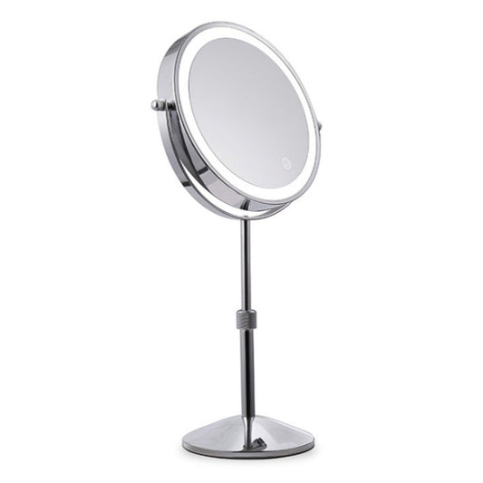 Desktop Double-SidedRound LED Luminous Makeup Mirror Liftable Magnifying Mirror, Specification:Plane + 3 Times Magnification(7-inch Battery Model) - Mirror by PMC Jewellery | Online Shopping South Africa | PMC Jewellery