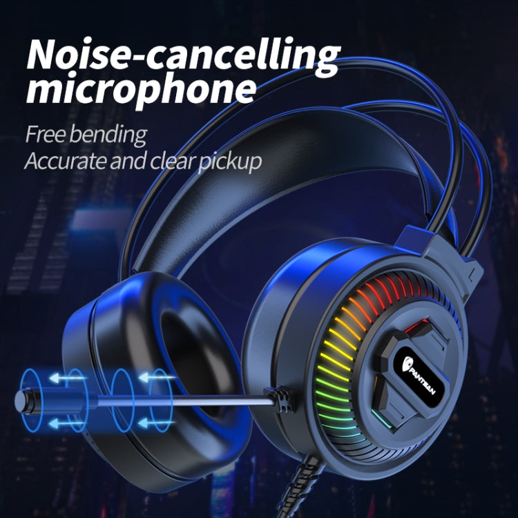PANTSAN PSH-400 USB Computer Head-Mounted Luminous RGB Wired Headset, Specification:3.5mm Pink+Cat Ear - Multimedia Headset by PANTSAN | Online Shopping South Africa | PMC TechLife | Buy Now Pay Later Mobicred