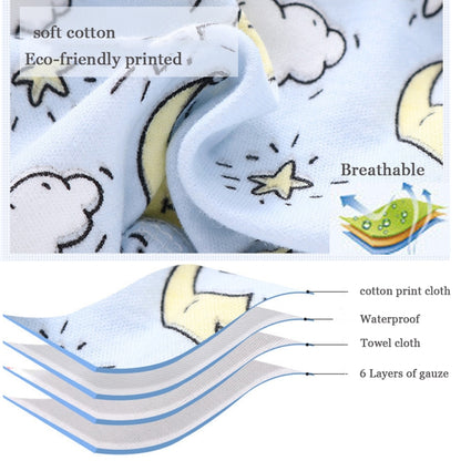 6 Layer Baby Diaper Waterproof  Reusable Cloth Diapers Baby Cotton Training  Underwear Pants Diaper L（12-18KG）(Khaki Stripe Wave) - Children Underwear by PMC Jewellery | Online Shopping South Africa | PMC Jewellery