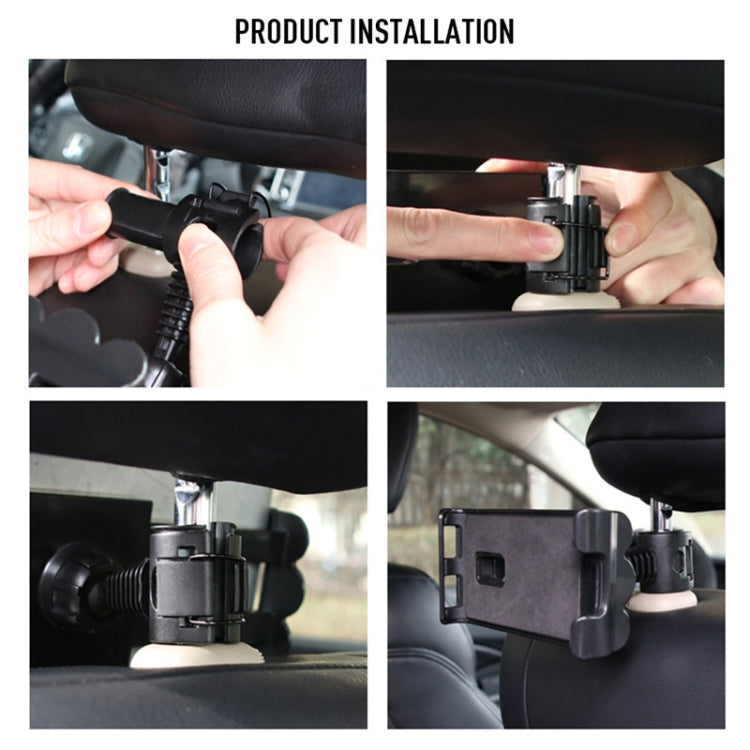 Universal Adjustable Car Tablet Stand Holder Car Seat Back Bracket For 4-11 Inch Tablet(Black) - Car Holders by PMC TechLife | Online Shopping South Africa | PMC TechLife