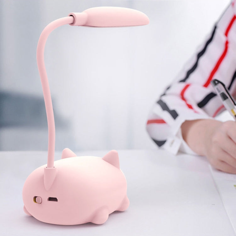 Cartoon Cat Design LED Eye Protection Reading Lamp USB Rechargeable Desk Lamp(Blue) -  by PMC Jewellery | Online Shopping South Africa | PMC Jewellery