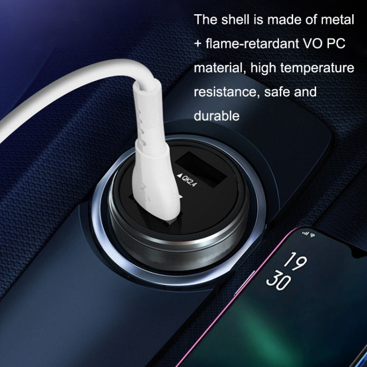 QIAKEY GX739 Dual USB Fast Charge Car Charger(Black) - Car Charger by QIAKEY | Online Shopping South Africa | PMC TechLife | Buy Now Pay Later Mobicred
