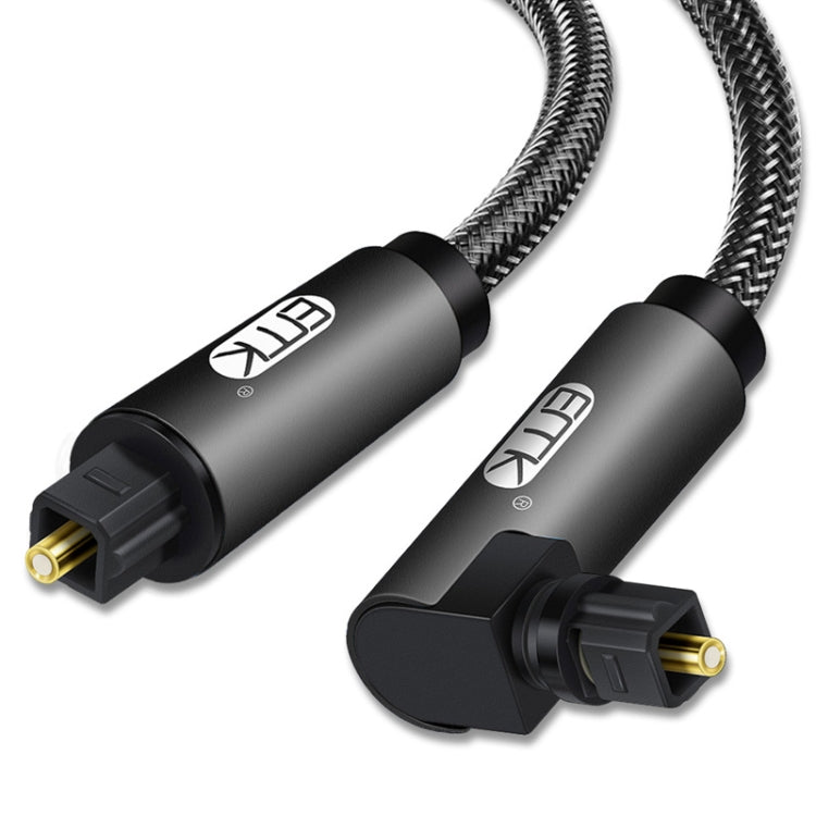 EMK 90 Degree Swivel Adjustable Right Angled 360 Degrees Rotatable Plug Nylon Woven Mesh Optical Audio Cable, Cable Length:3m(Black) - free shipping - PMC TechLife - Order now!