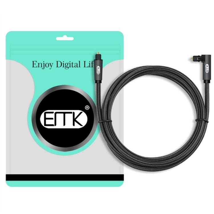 EMK 90 Degree Swivel Adjustable Right Angled 360 Degrees Rotatable Plug Nylon Woven Mesh Optical Audio Cable, Cable Length:3m(Black) - free shipping - PMC TechLife - Order now!