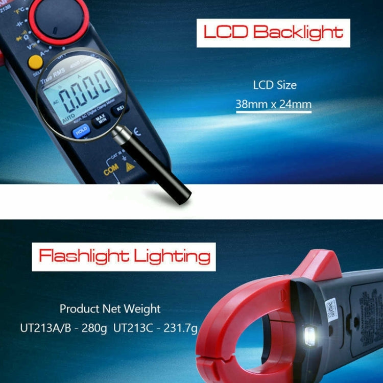 UNI-T UT213C Digital Clamp Meter AC DC Voltage Detector - Digital Multimeter by UNI-T | Online Shopping South Africa | PMC Jewellery | Buy Now Pay Later Mobicred