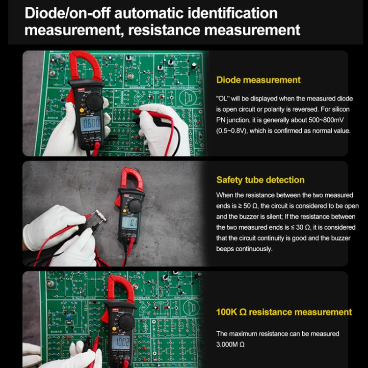 UNI-T  UT200B+ 600A  Digital Clamp Multimeter AC/DC Voltage Detector Frequency Resistance Tester - free shipping - PMC TechLife - Order now!