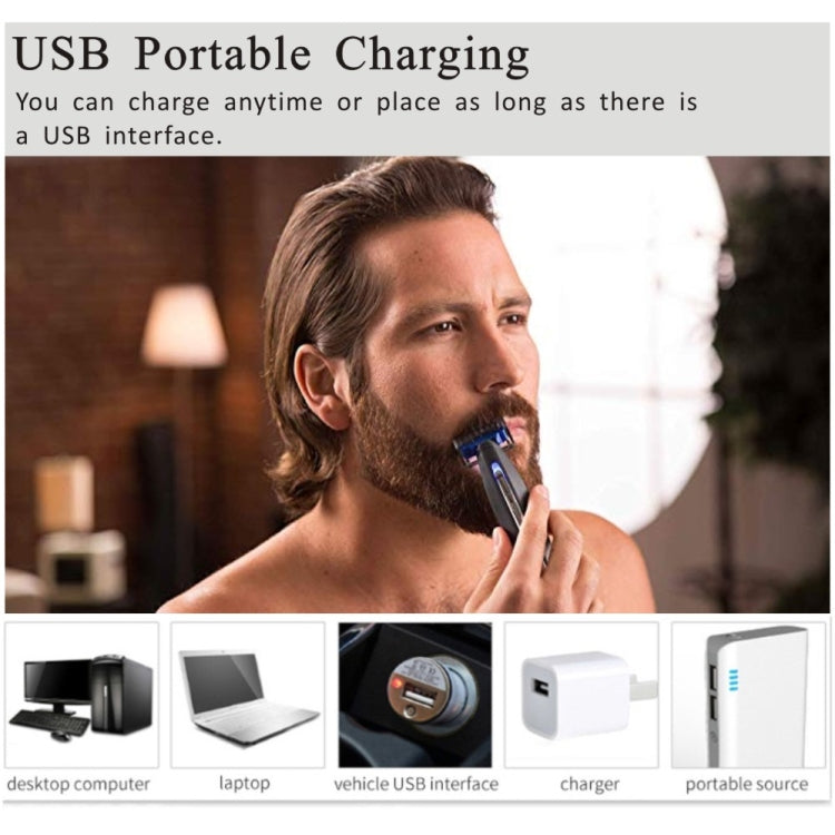 Electric Men Shaver Rechargeable Shaver Trimmer(Black + Blue) - free shipping - PMC TechLife - Order now!
