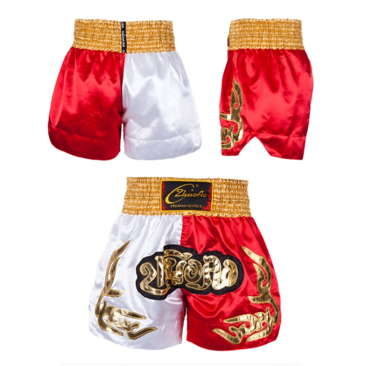 ZhuoAo Muay Thai/Boxing/Sanshou/Fighting Shorts for Men and Women, Size:XXXL(Embroidered Dragon Red) - Sportswear by ZhuoAo | Online Shopping South Africa | PMC Jewellery