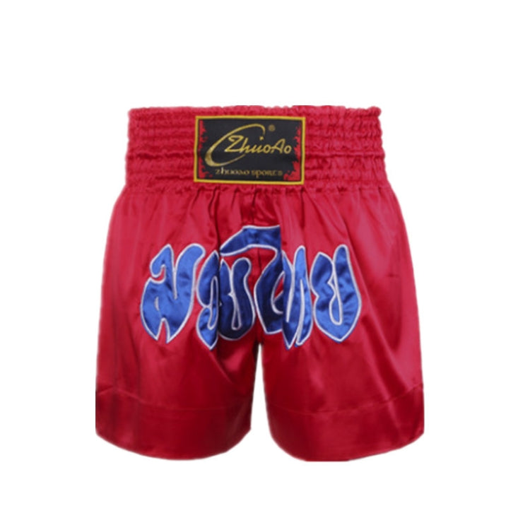 ZhuoAo Muay Thai/Boxing/Sanshou/Fighting Shorts for Men and Women, Size:S(Alphabet Red) - Sportswear by ZhuoAo | Online Shopping South Africa | PMC Jewellery | Buy Now Pay Later Mobicred