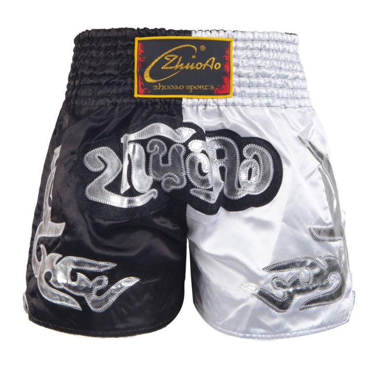 ZhuoAo Muay Thai/Boxing/Sanshou/Fighting Shorts for Men and Women, Size:M(Classic Black White) - Sportswear by ZhuoAo | Online Shopping South Africa | PMC Jewellery | Buy Now Pay Later Mobicred