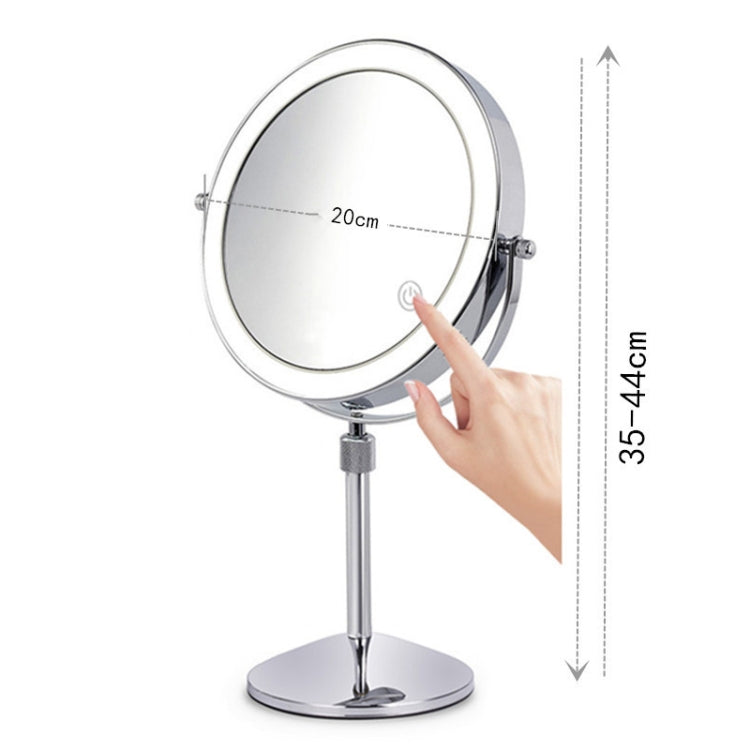 Desktop Double-SidedRound LED Luminous Makeup Mirror Liftable Magnifying Mirror, Specification:Plane + 7 Times Magnification(8-inch Battery Model) - Mirror by PMC Jewellery | Online Shopping South Africa | PMC Jewellery