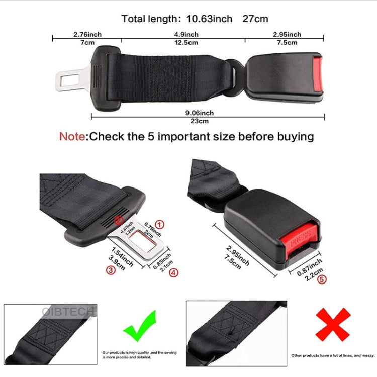 2 PCS Child And Pregnant Woman Car Seat Belt Extender, Length:29cm(Gray) - Seat Belts & Padding by PMC Jewellery | Online Shopping South Africa | PMC Jewellery