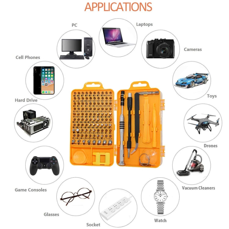 110 in 1 Watch Mobile Phone Disassembly Maintenance Tool Multi-function Chrome Vanadium Steel Screwdriver Set(Yellow) - free shipping - PMC TechLife - Order now!