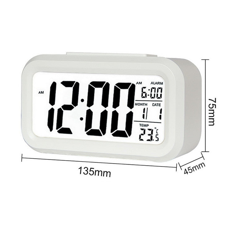 Temperature Type Lazy Snooze Alarm Mute Backlit Electronic Clock(White) - Alarm Clocks by PMC TechLife | Online Shopping South Africa | PMC TechLife | Buy Now Pay Later Mobicred