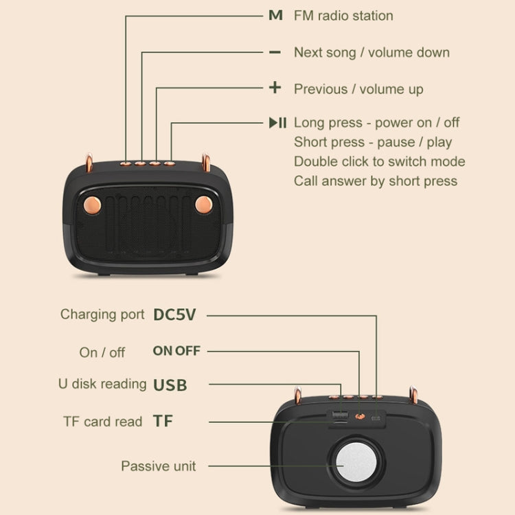 BS32D Wireless Bluetooth Speaker Cartoon Subwoofer Outdoor Card Portable Mini Speaker(Blue) - Mini Speaker by PMC TechLife | Online Shopping South Africa | PMC TechLife