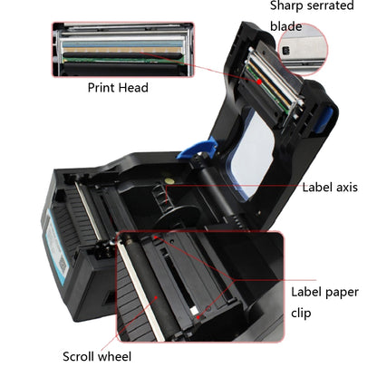 Xprinter XP-370B Barcode Printer Self-adhesive QR Code Printer Label Clothing Tag Thermal Ticket Machine(EU Plug) - Printer by Xprinter | Online Shopping South Africa | PMC Jewellery