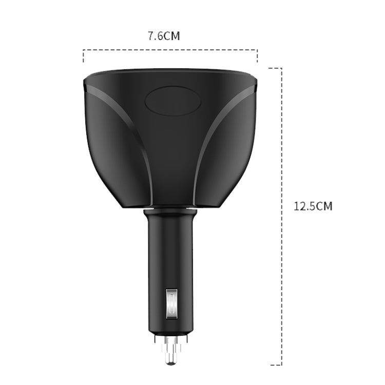 Cigarette Lighter Car Charger Dual USB QC 3.0 Dual Fast Charging 6A Car Charger(Classic Black) - Car Charger by PMC Jewellery | Online Shopping South Africa | PMC Jewellery