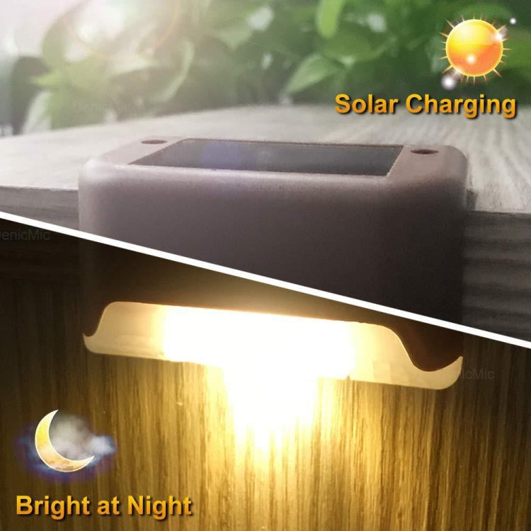 Solar Railing Light Staircase Light Outdoor Waterproof LED Step Light Garden Decoration Landscape Light, Warm White Light(Black) - free shipping - PMC TechLife - Order now!