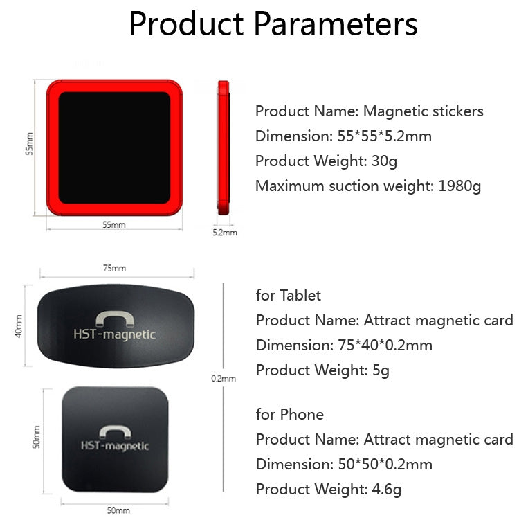 Wall-mounted iPad Magnetic Adsorption Universal Sticker Mobile Phone Wall Bracket(Black A) - Hand-Sticking Bracket by PMC TechLife | Online Shopping South Africa | PMC TechLife