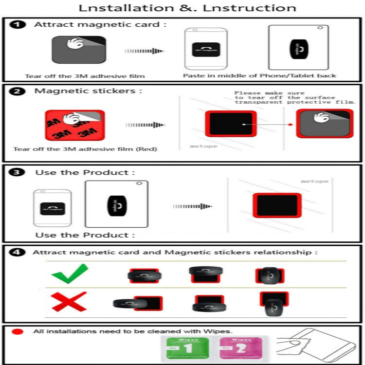 Wall-mounted iPad Magnetic Adsorption Universal Sticker Mobile Phone Wall Bracket(Red B) - Hand-Sticking Bracket by PMC TechLife | Online Shopping South Africa | PMC TechLife