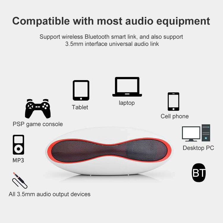 3D Stereo Mini Rugby Shape Bluetooth Speaker with TF Card Slot(Blue) - Mini Speaker by PMC TechLife | Online Shopping South Africa | PMC TechLife